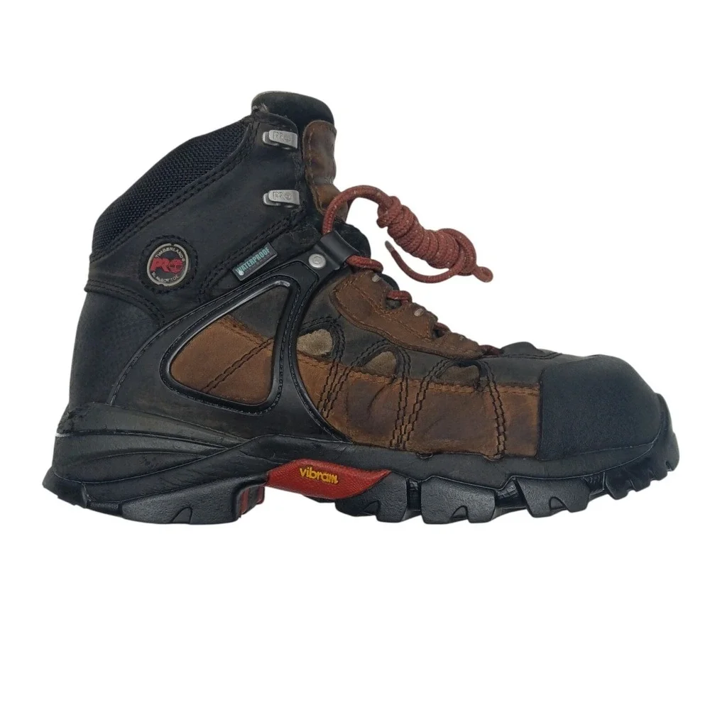TIMBERLAND Hyperion #90646 Work‎ Boots 7W Alloy Toe Vibram Sole PRE-OWNED